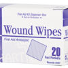 WOUND WIPES, antibacterial cleansing wipes, 20 per box